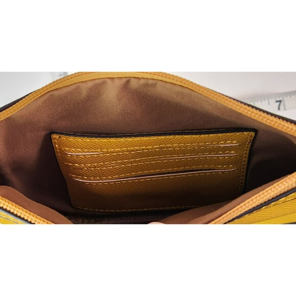 Chinllo Classy Top-Handle Bag Roomy Satchel Shoulder Bag Yellow Grain PU Leather - Picture 12 of 15